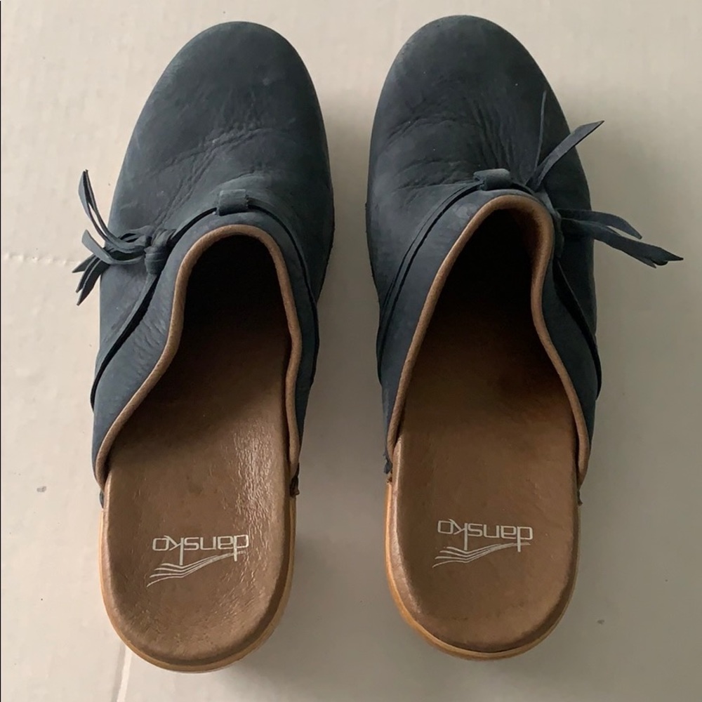 Dansko nubuck clogs.